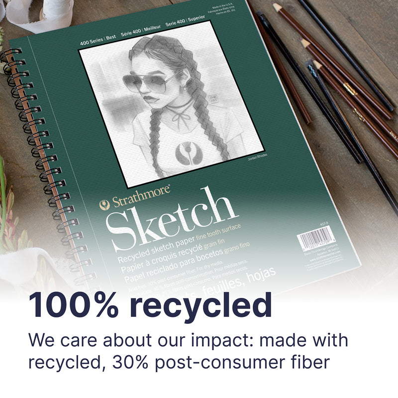 Sketch Pad 100shts 3.5x5in Side 400 Series Recycled