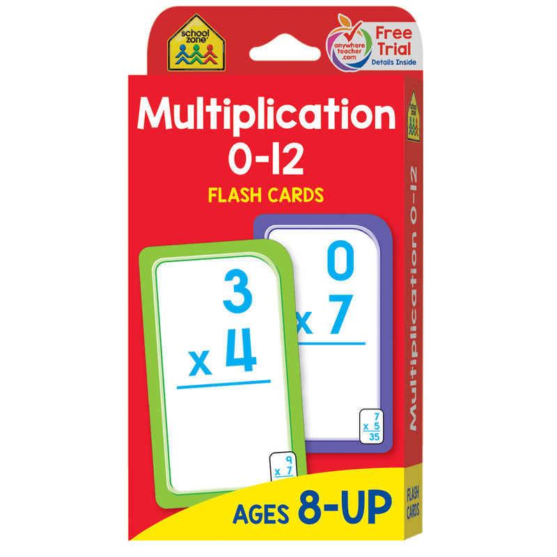Multiplication 0-12 Flash Cards, 6 Packs