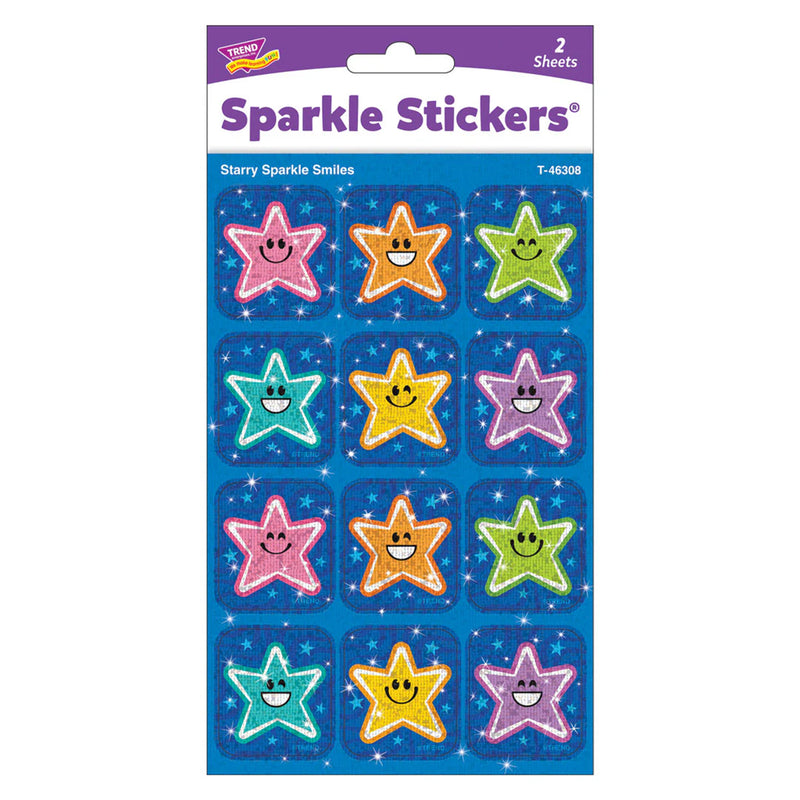 Starry Smiles Sparkle Stickers®, 24 Per Pack, 6 Packs
