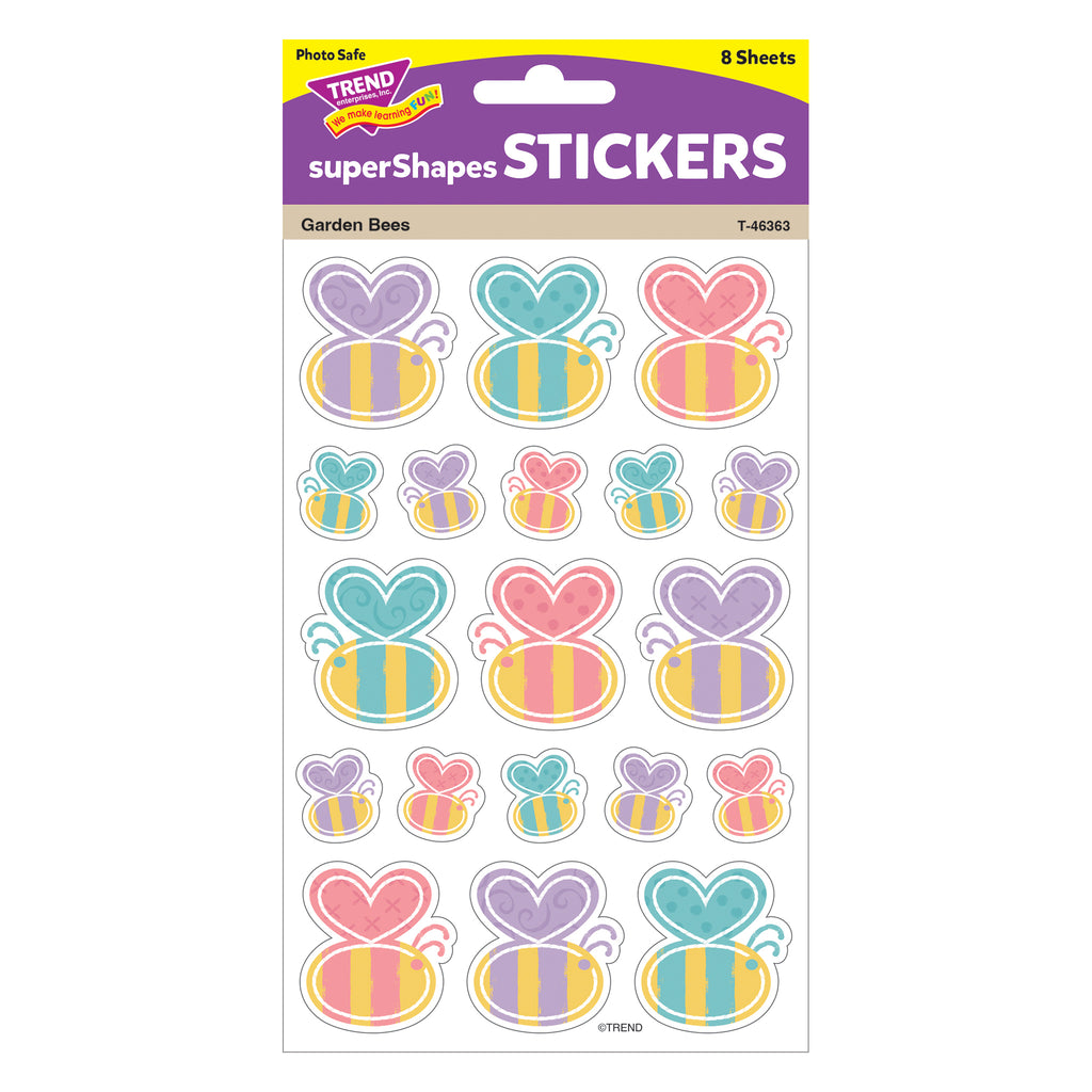 Garden Bees Large Stickers Supershapes