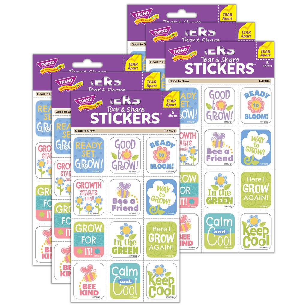 Good to Grow Tear & Share Stickers®, 60 Per Pack, 6 Packs