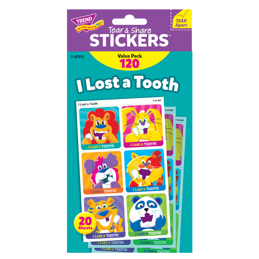 I Lost A Tooth Sticker Tear & Share Value Pack