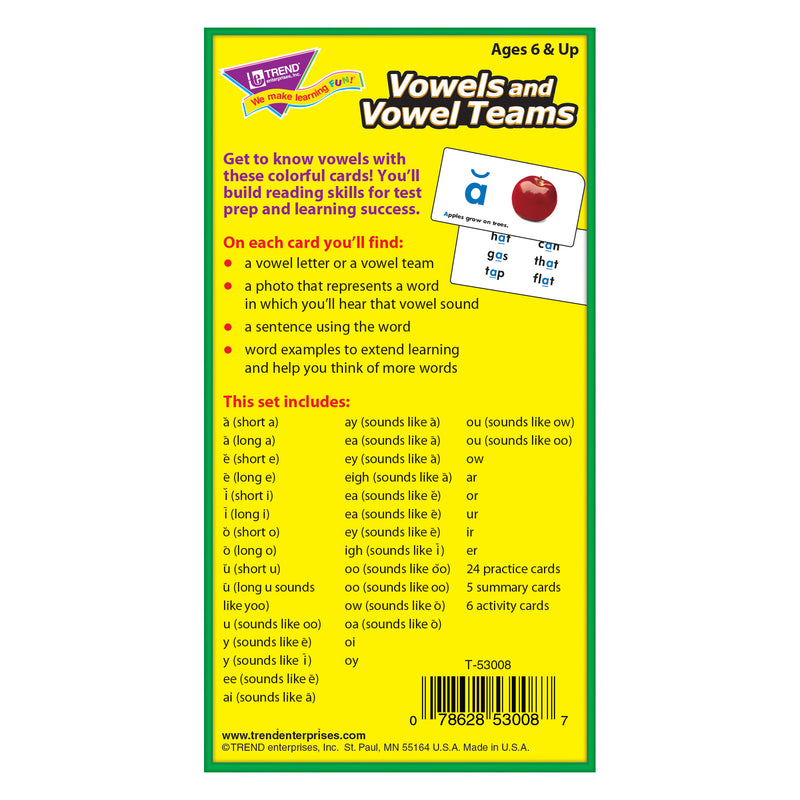 Vowels and Vowel Teams Skill Drill Flash Cards, Pack of 3