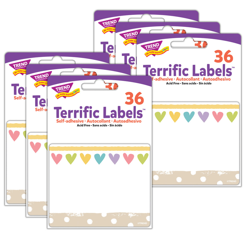 Take Heart Terrific Labels™, 36 Per Pack, 6 Packs