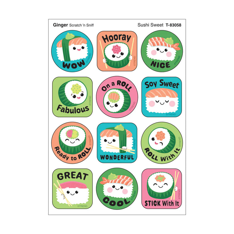 Sushi Sweet, Ginger Scent Scratch 'n Sniff Stinky Stickers®, 48 Per Pack, 6 Packs