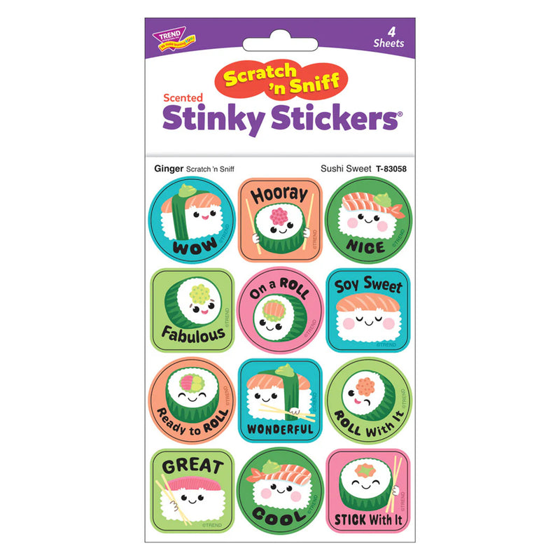 Sushi Sweet, Ginger Scent Scratch 'n Sniff Stinky Stickers®, 48 Per Pack, 6 Packs
