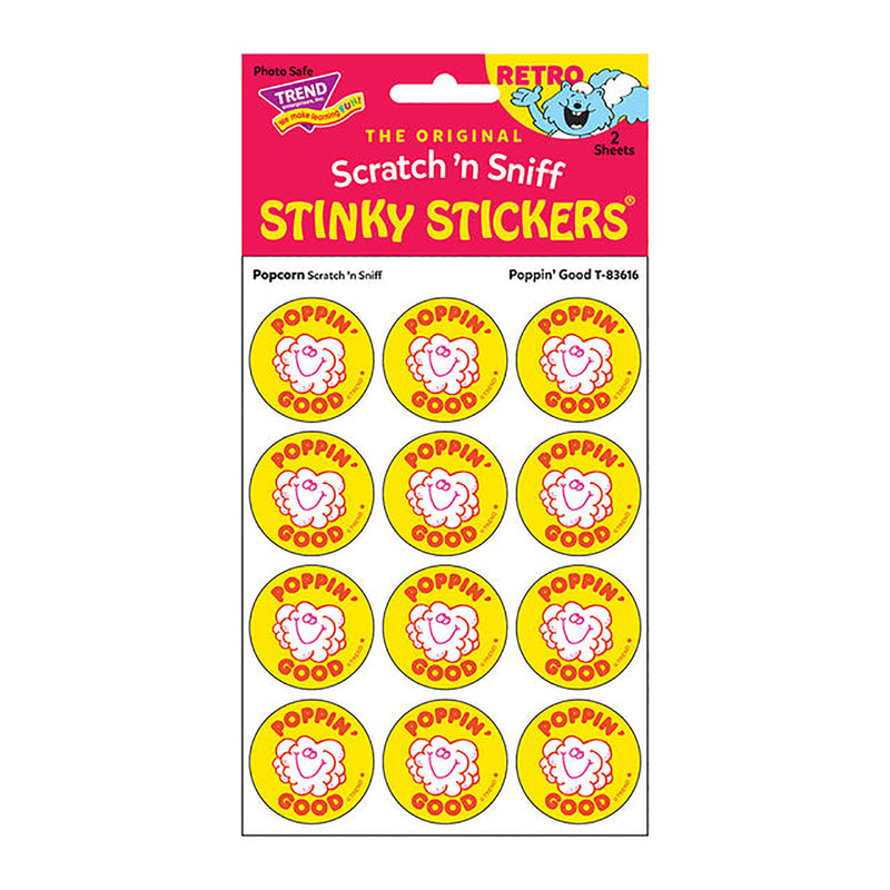 Stickers 24ct Poppin Good Popcorn Scent