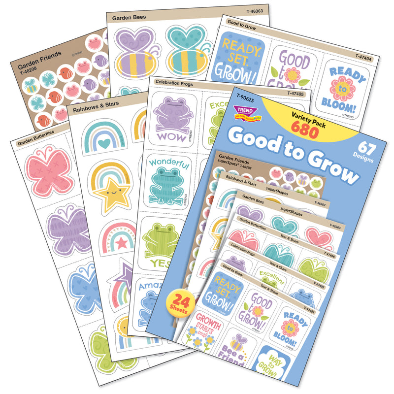Good to Grow Sticker Variety Pack, 680 Per Pack, 2 Packs