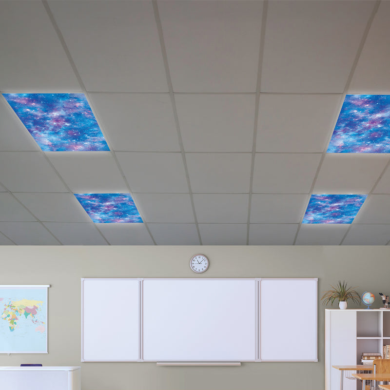 Calming Covers Ceiling Light Filters, 2' x 4', Deep Space, Pack of 4