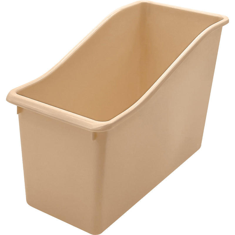 Plastic Book Bin, Light Brown, Pack of 6