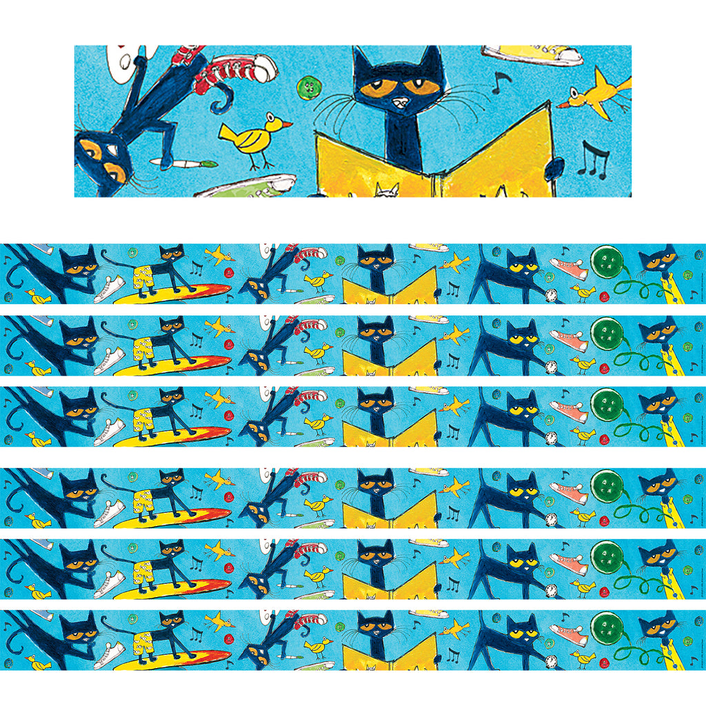 Pete the Cat® Straight Border Trim, 35 Feet Per Pack, 6 Packs