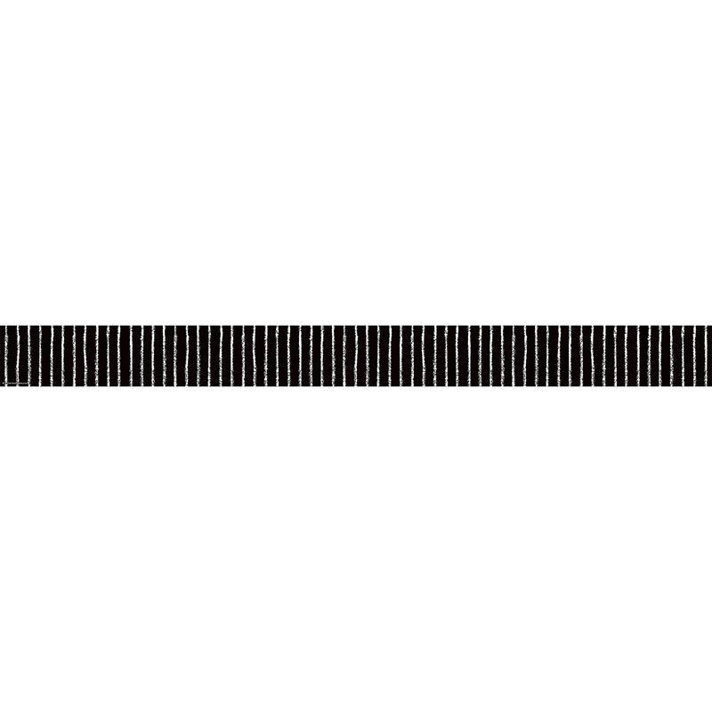 Black With White Pinstripes Straight Border Trim, 35 Feet Per Pack, 6 Packs