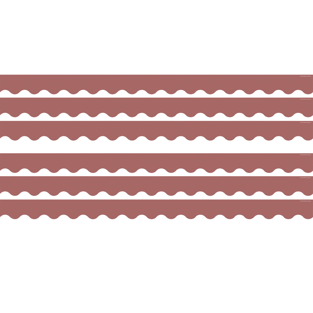 (6 Pk) Deep Rose Scalloped Border