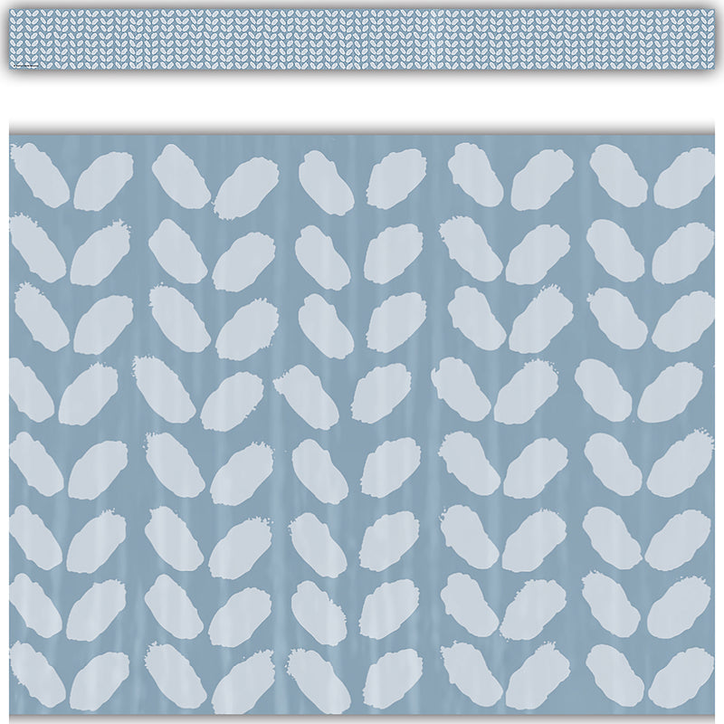 Classroom Cottage Blue Petals Straight Border Trim, 35 Feet Per Pack, 6 Packs