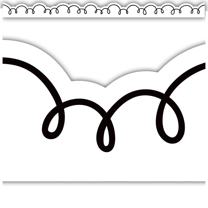 White With Black Squiggles Trim Die Cut
