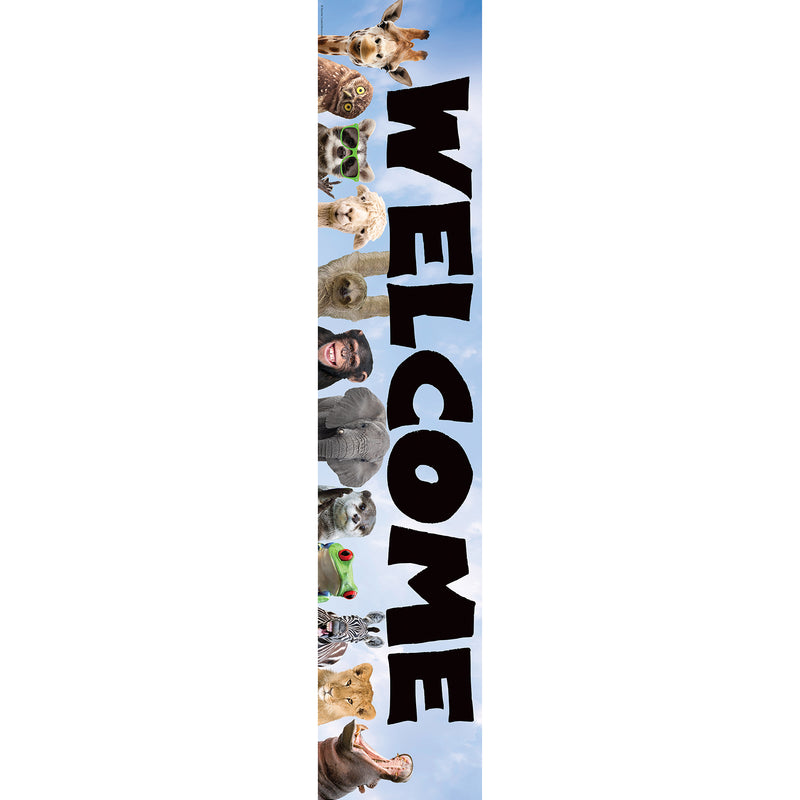 Go Wild Animals Welcome Banner, 8" x 39", Pack of 6