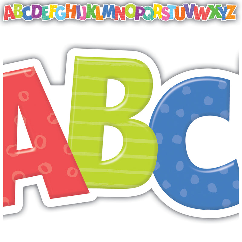 Colorful Alphabet Die-Cut Border Trim, 35 Feet Per Pack, 6 Packs