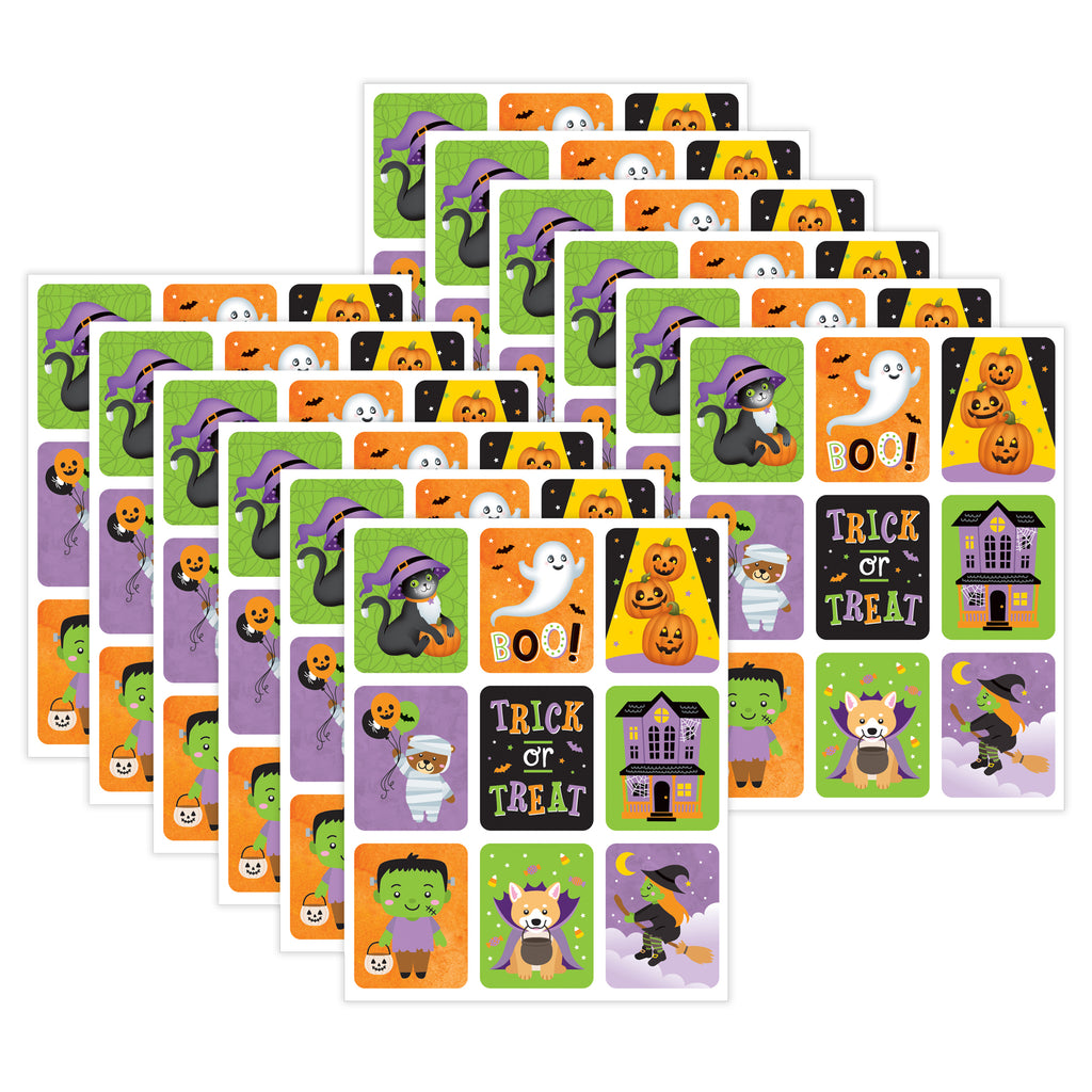 Large Halloween Stickers, 54 Per Pack, 12 Packs