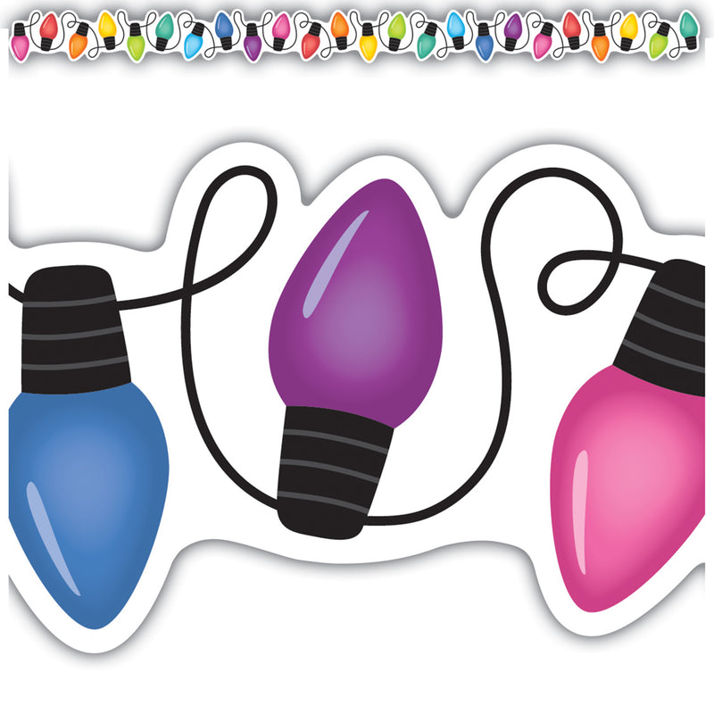 Colorful Holiday Lights Die-Cut Border Trim, 35 Feet Per Pack, 6 Packs