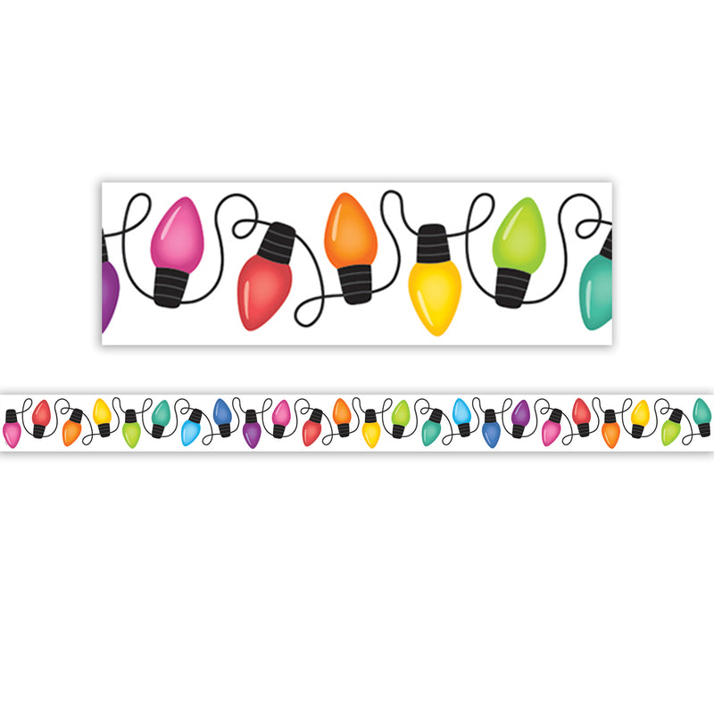Colorful Holiday Lights Die-Cut Border Trim, 35 Feet Per Pack, 6 Packs