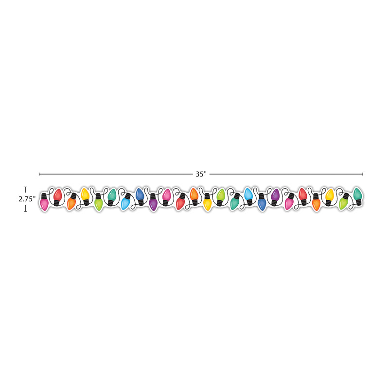 Colorful Holiday Lights Die-Cut Border Trim, 35 Feet Per Pack, 6 Packs