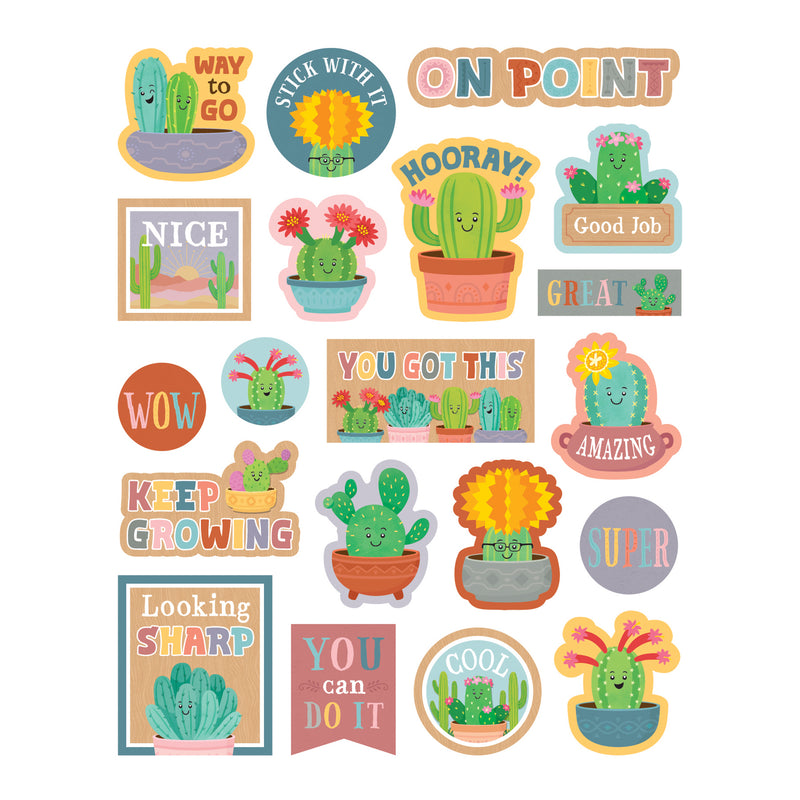 Happy Cactus Crew Stickers, 120 Per Pack, 12 Packs