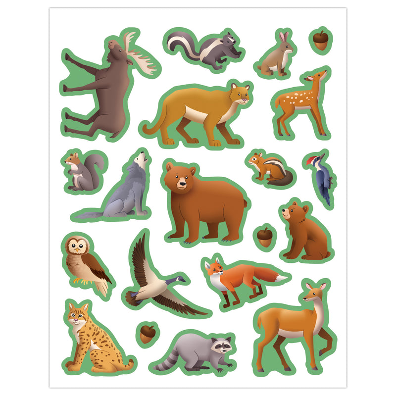 Woodland Animals Stickers, 120 Per Pack, 12 Packs