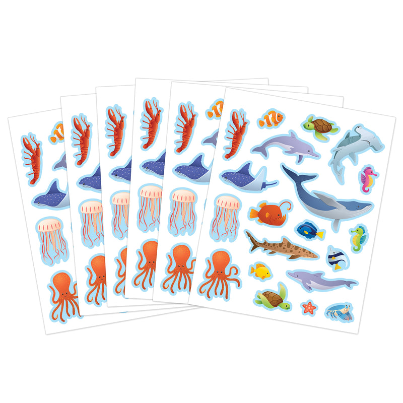 Ocean Animals Stickers, 120 Per Pack, 12 Packs
