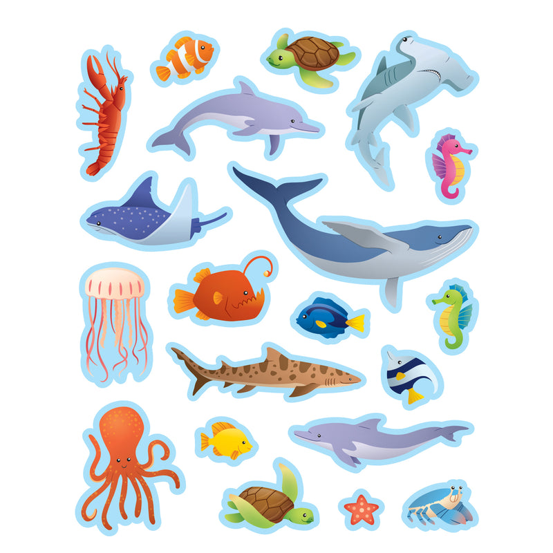 Ocean Animals Stickers, 120 Per Pack, 12 Packs