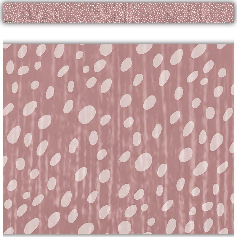 Classroom Cottage Vintage Rose Dots Straight Border Trim, 35 Feet Per Pack, 6 Packs
