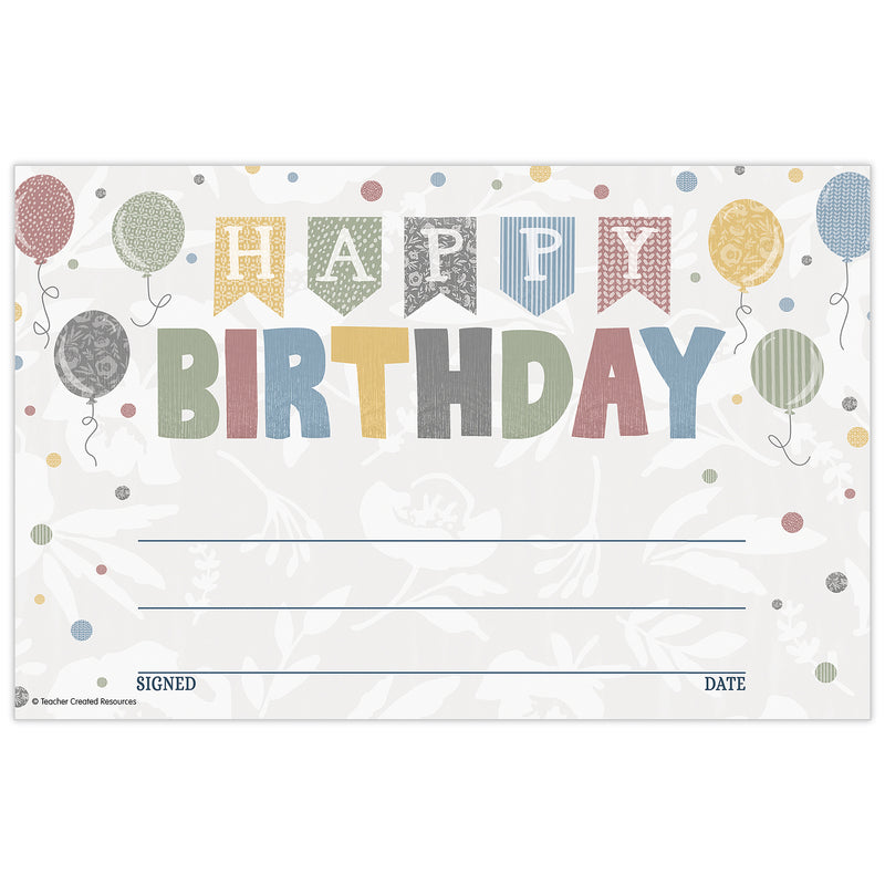 Classroom Cottage Happy Birthday Awards, 30 Per Pack, 6 Packs