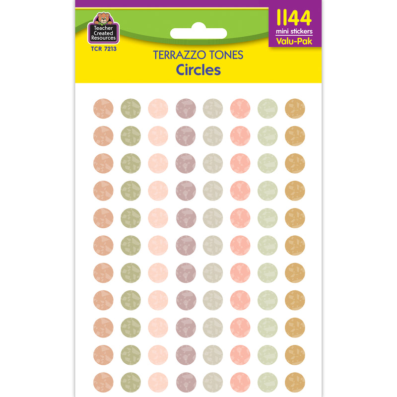 Terrazzo Tones Circles Mini Stickers Valu-Pak, 1144 Per Pack, 6 Packs