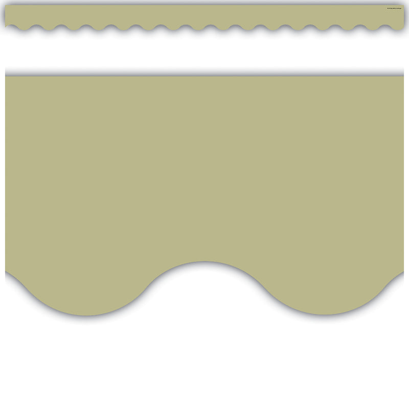 Olive Green Scalloped Border Trim, 35 Feet Per Pack, 6 Packs