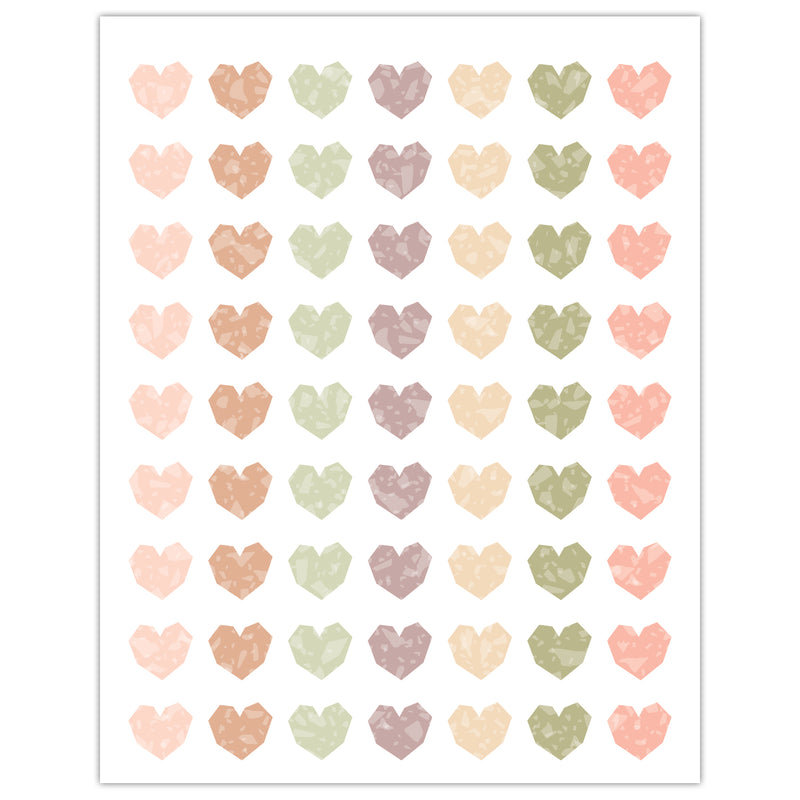 Terrazzo Tones Hearts Mini Stickers, 378 Per Pack, 12 Packs