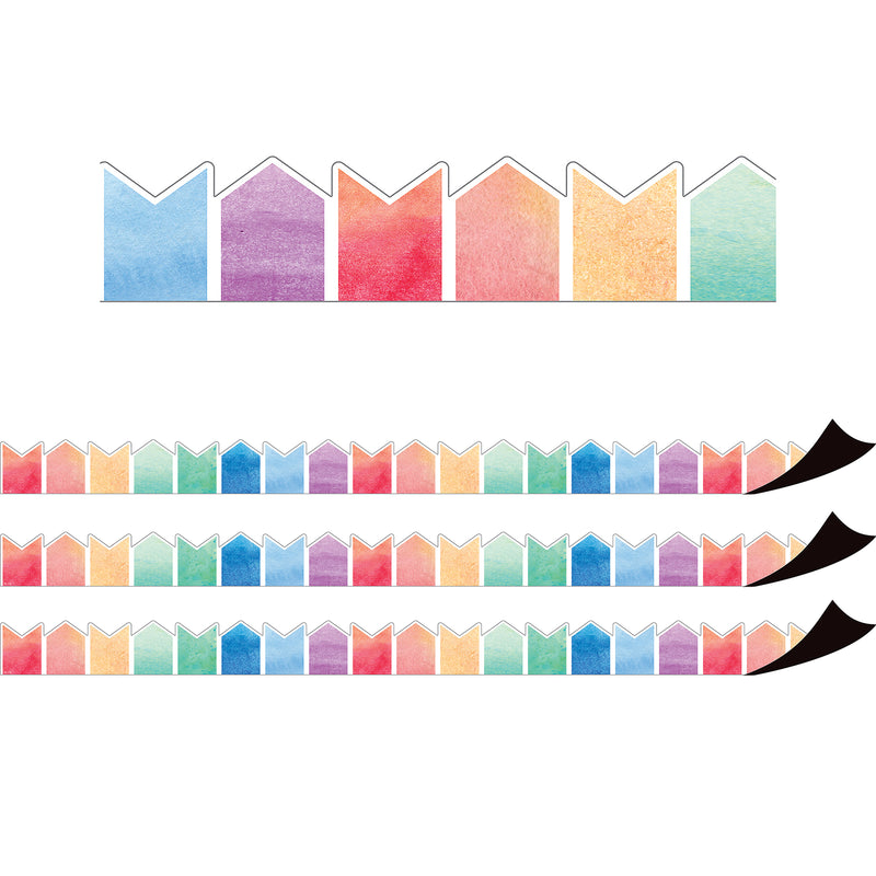 (3 Pk) Watercolor Pennants Magnet Border