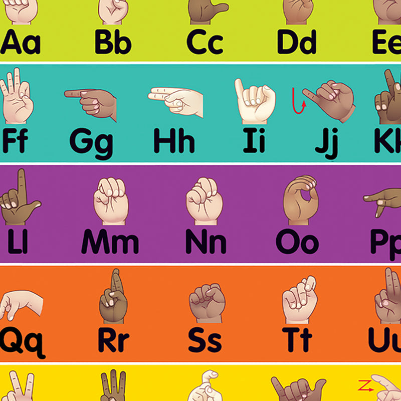 Colorful Sign Language Alphabet Chart, 17" x 22", Pack of 6