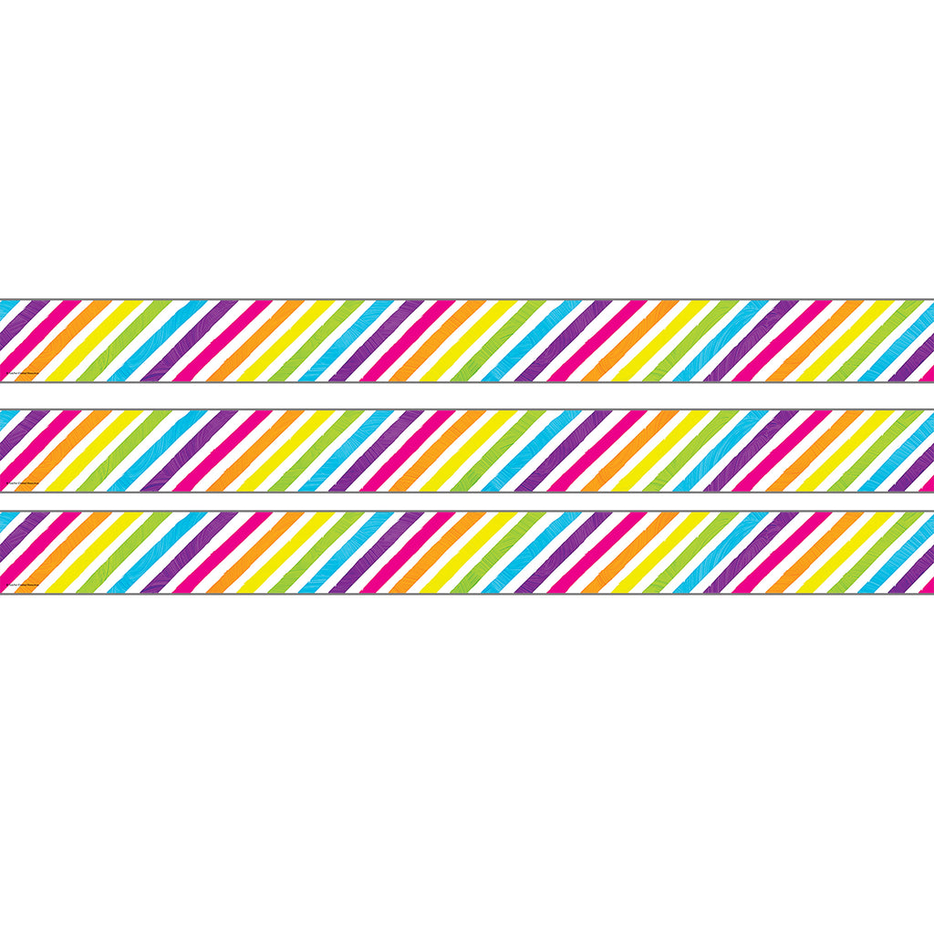 (3 Ea) Stripes Rolled Border Brights 4ever