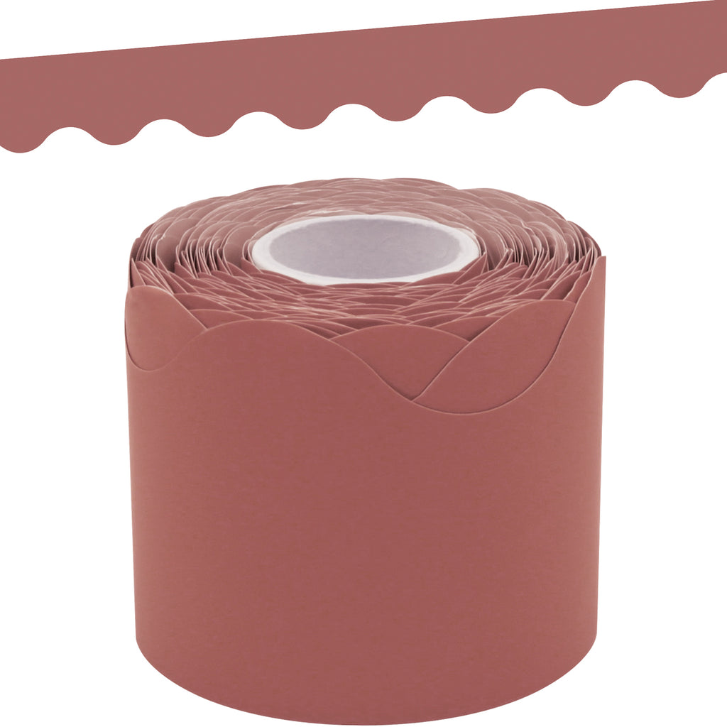 Deep Rose Scalloped Rolled Border