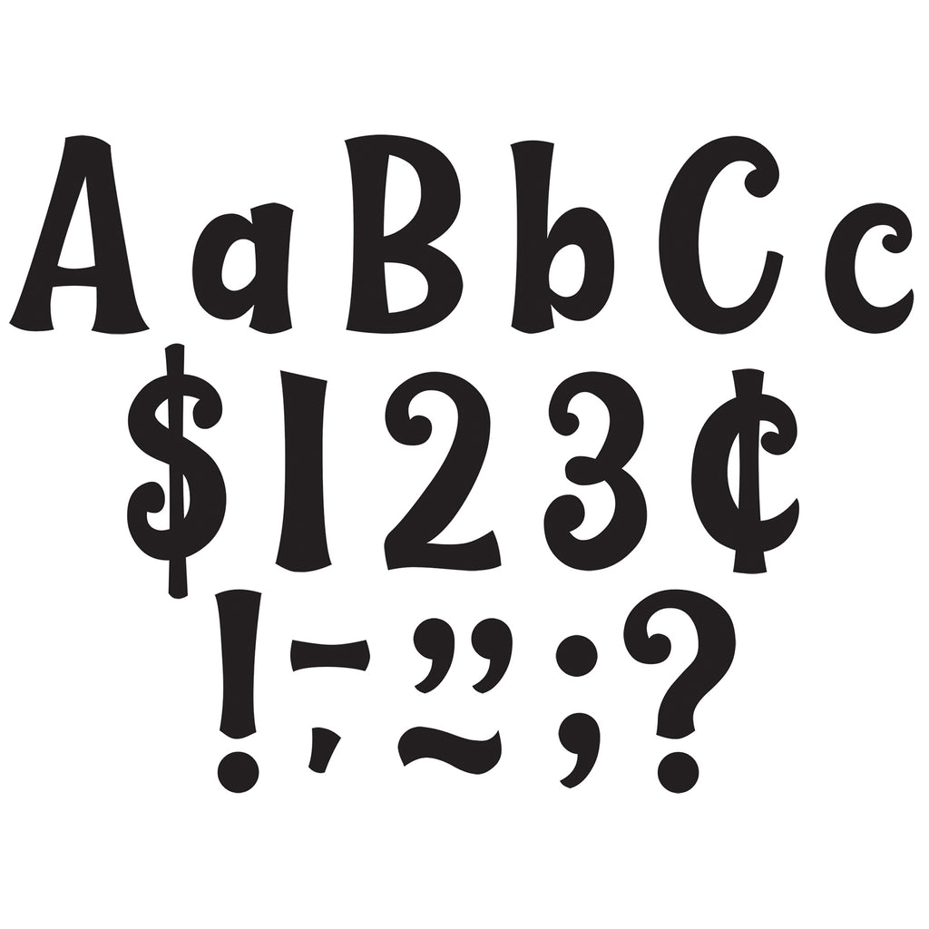 Black 4in Wild Whimsy Letters Pack