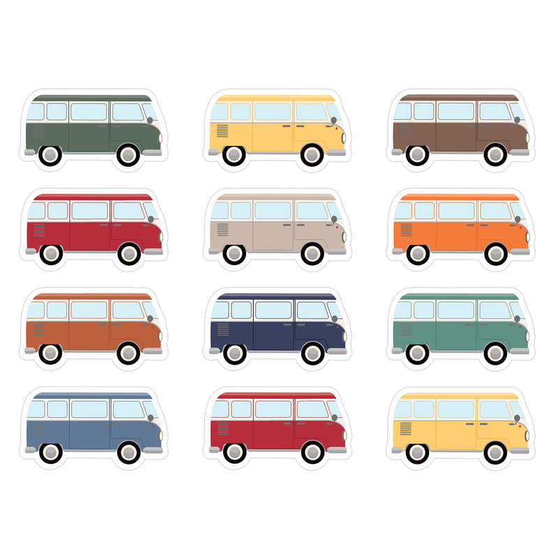 Moving Mountains Road Trip Camper Vans Mini Accents, 36 Per Pack, 6 Packs
