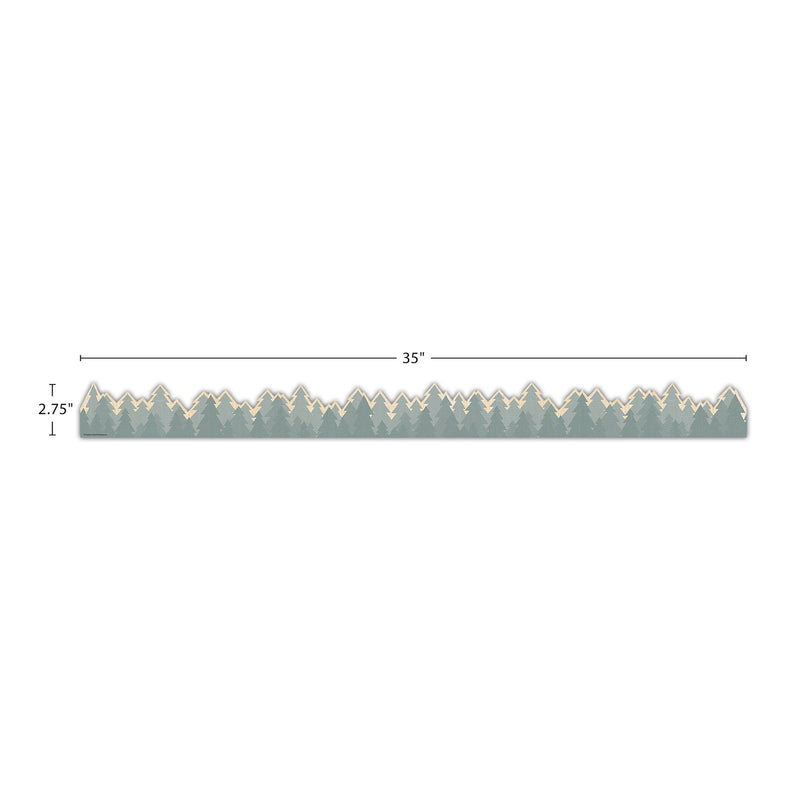 Moving Mountains Road Trip Trees Die-Cut Border Trim, 35 Feet Per Pack, 6 Packs