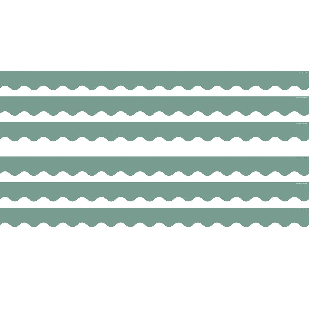 Retreat Green Scalloped Border Trim, 35 Feet Per Pack, 6 Packs