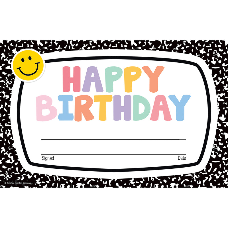 Cool for School Happy Birthday Awards, 30 Per Pack, 6 Packs
