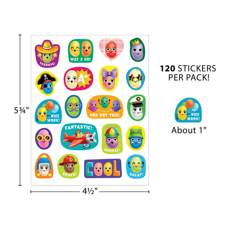 Jelly Bean Smelly Stickers, 120 Per Pack, 6 Packs