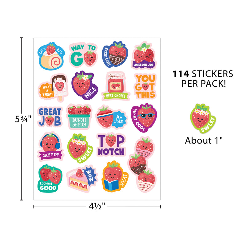Strawberry Smelly Stickers, 114 Per Pack, 6 Packs
