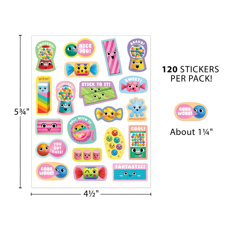 Bubble Gum Smelly Stickers, 120 Per Pack, 6 Packs