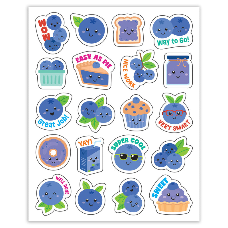Blueberry Smelly Stickers, 120 Per Pack, 6 Packs