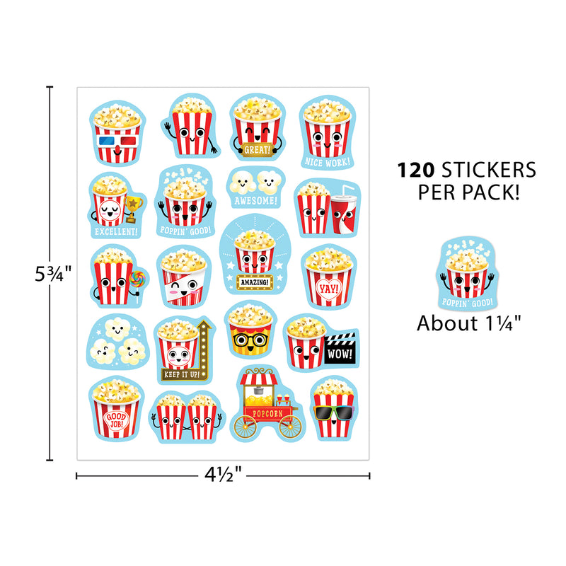 Popcorn Smelly Stickers, 120 Per Pack, 6 Packs
