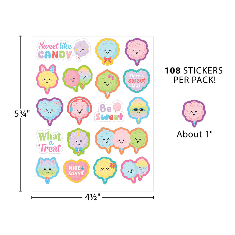 Cotton Candy Smelly Stickers, 108 Per Pack, 6 Packs