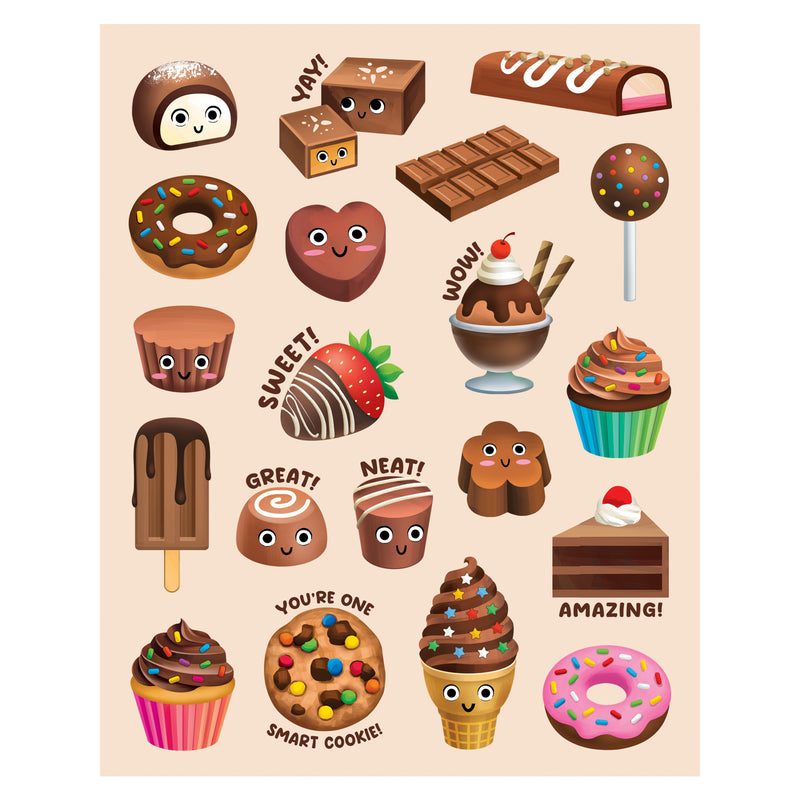 Chocolate Smelly Stickers, 120 Per Pack, 6 Packs